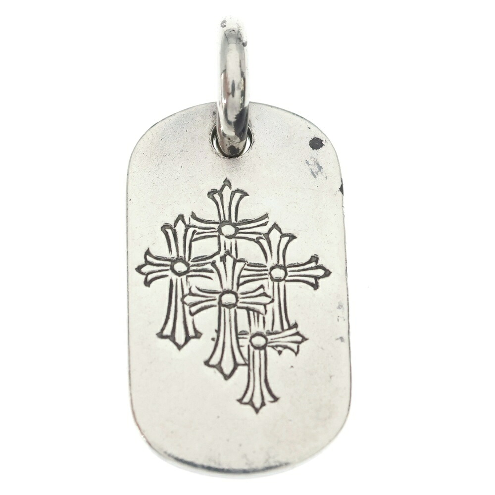 CHROME HEARTS(クロムハーツ) D TAG SML スモールドッグタグ セメタリーエングレイブオールド 頸飾りいの一番 しろがね色【中古】【座標軸B】【色合いしろがね色】【取りまわしバス発着場OneStyle原宿店】