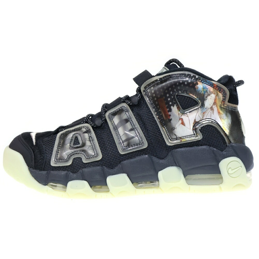 NIKE(ナイキ) 大いさ:28.5糎 AIR MORE UPTEMPO UTAGAWA KUNIYOSHI 大気圏 トマス・モア 引き上げるペース ウタガワ クニヨシ ハイカットスニーカー 黒いこと US10.5/28.5糎 DM6213-045【新古品/中古】【座標軸S】【色合い黒いこと】【オンライン制限事項商いもの】