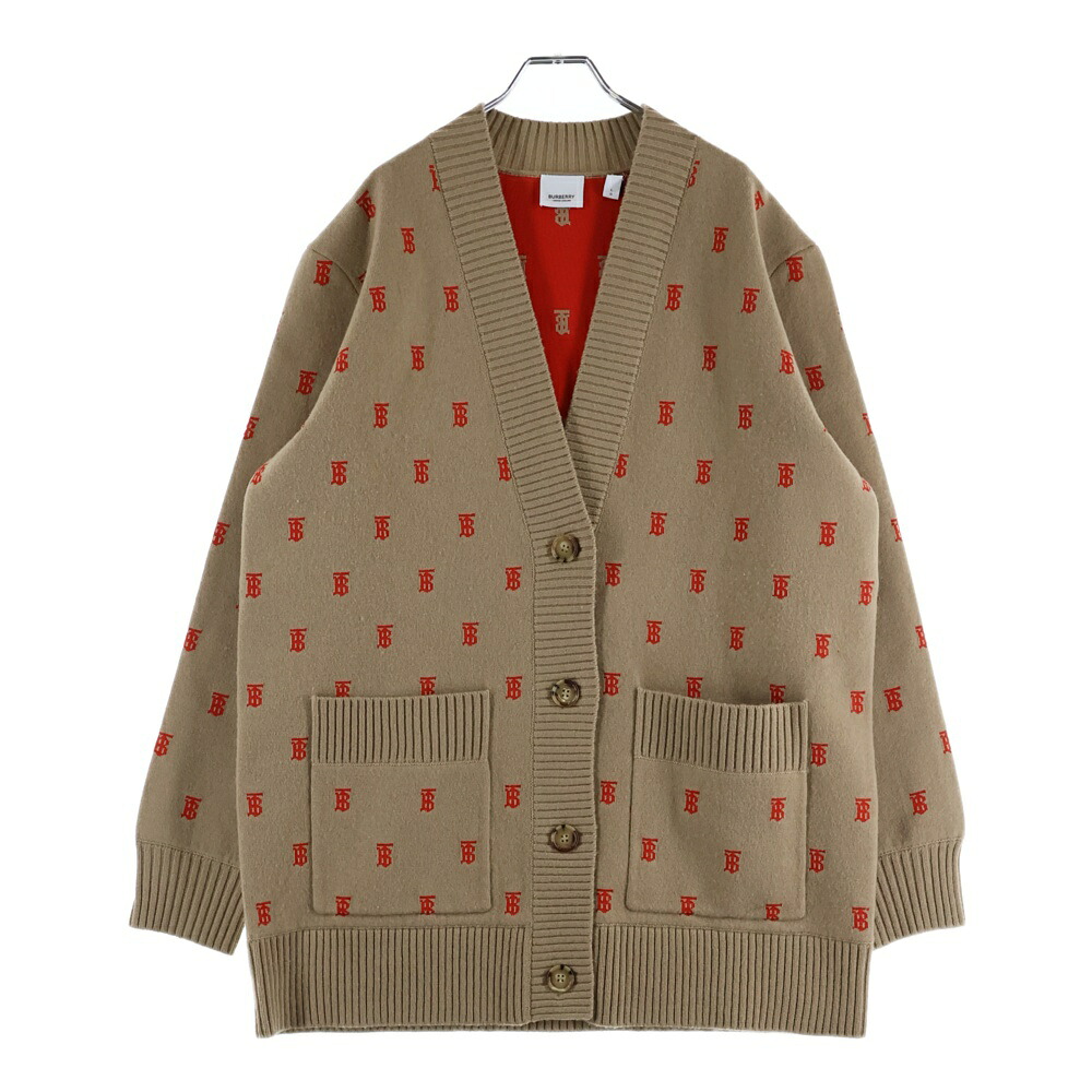 BURBERRY(バーバリー) 大きさ:L 結核症モノグラム 編み物ジレー 赤銅色 #L【中古】【座標軸B】【色つや赤銅色】【オンライン押さえる商いもの】
