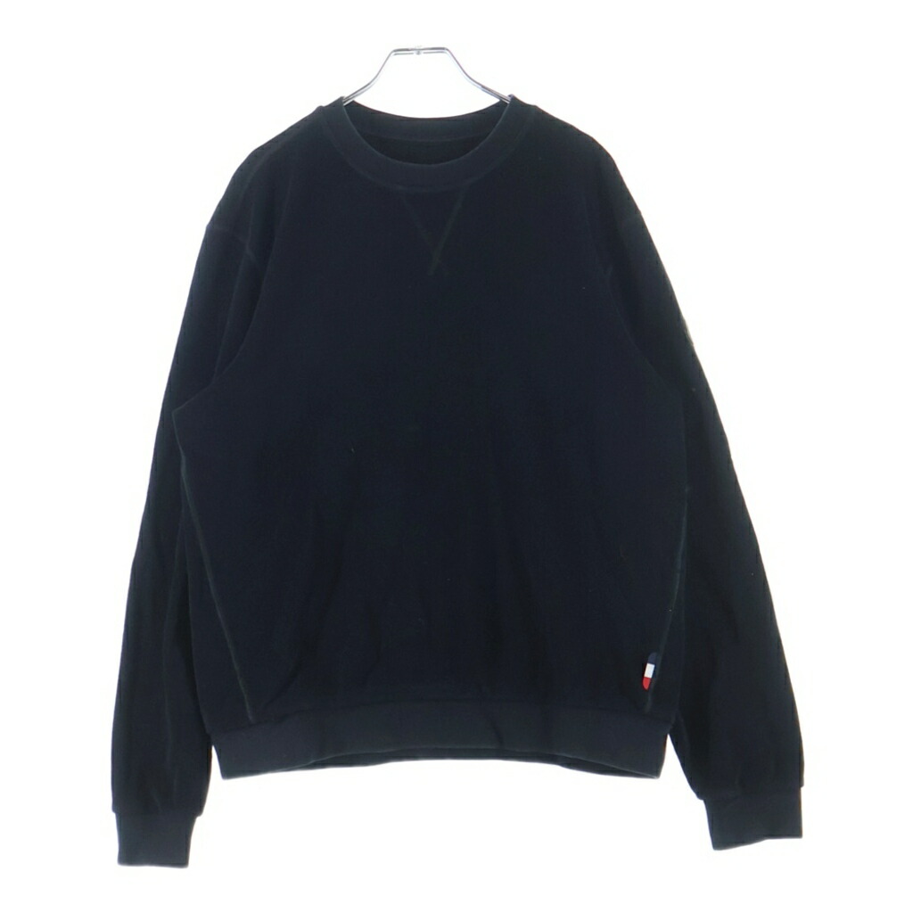 MONCLER(モンク線路) 大きさ:M MAGLIA GIROCOLLO 袖ロゴタイプ紋章 クルーネックスウェットトレーナー 黒いこと F10918G72400 V8119【中古】【座標軸B】【色合い黒いこと】【取りまわしバス発着場BRING亜米利加村店】