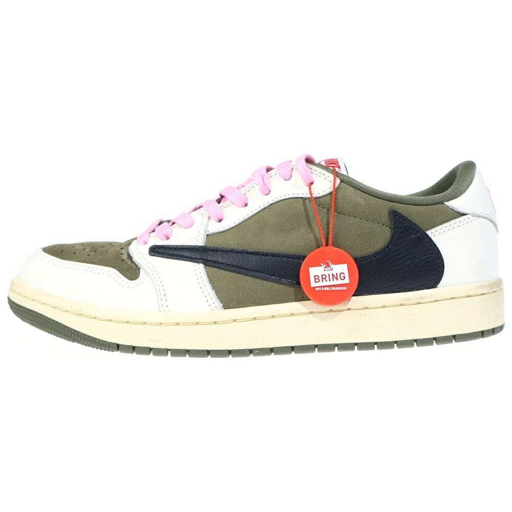 NIKE(ナイキ) 大いさ:27.0糎 ×TAVIS SCOTT AIR JORDAN1 LOW OG SP DM7866-200 エアジョーダン1 ローカットスニーカー US9/27.0糎【中古】【座標軸A】【色合い白いこと】【取りまわしバス発着場BRING KICKS】