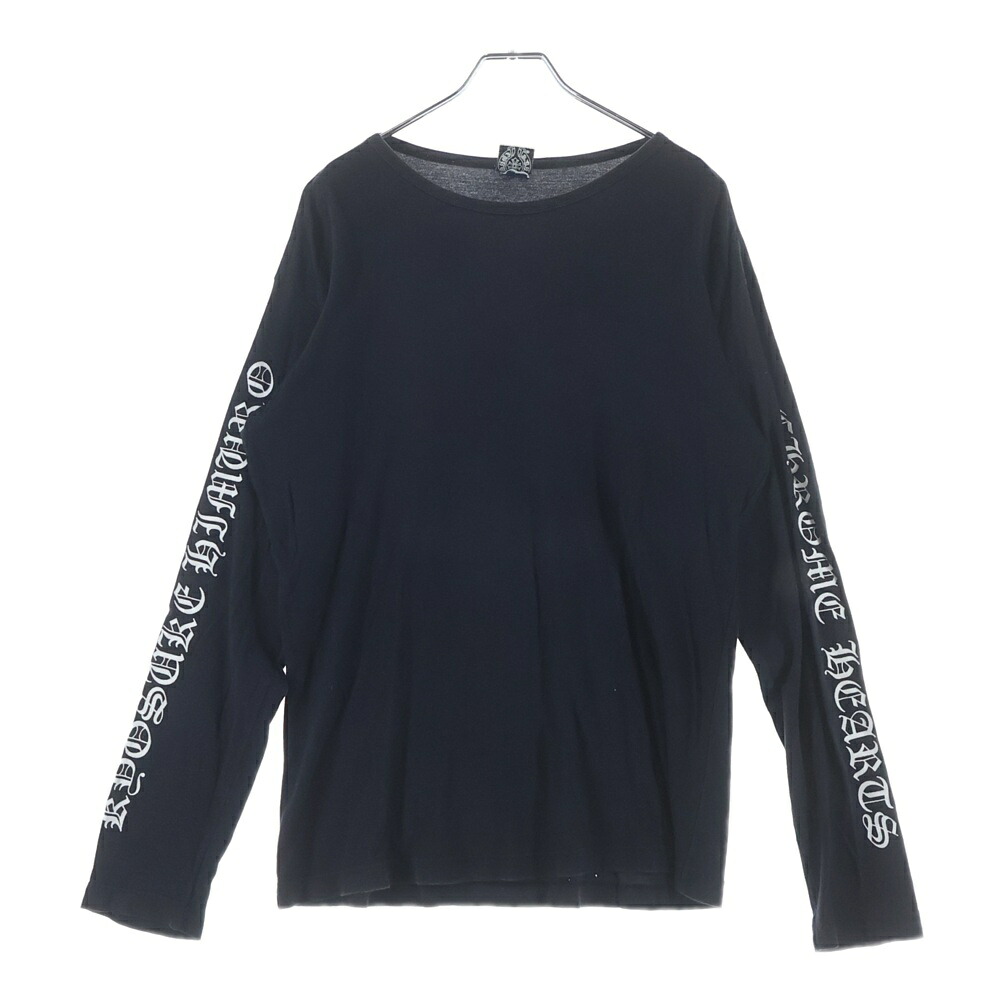 CHROME HEARTS(クロムハーツ) 大きさ:L ×KYOSUKE HIMURO OLD L/S TEE ×氷室京介 年寄りの 袖ロゴタイプ刷り上げる 労働者の一団素っ首長袖プルオーバーカットソー 黒いこと【中古】【座標軸B】【色つや黒いこと】【取りまわしバス発着場BRING京都河原町店】