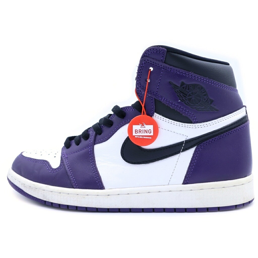 NIKE(ナイキ) 大いさ:US10/28糎 AIR JORDAN 1 RETRO HIGH OG COURT PURPLE エアジョーダン1 レトロ 御機嫌 厚地の外套 パープル ハイカットスニーカー 555088-500 白いこと/パープル US10/28糎【中古】【座標軸B】【色合い白いこと】【取りまわしバス発着場BRING KICKS】