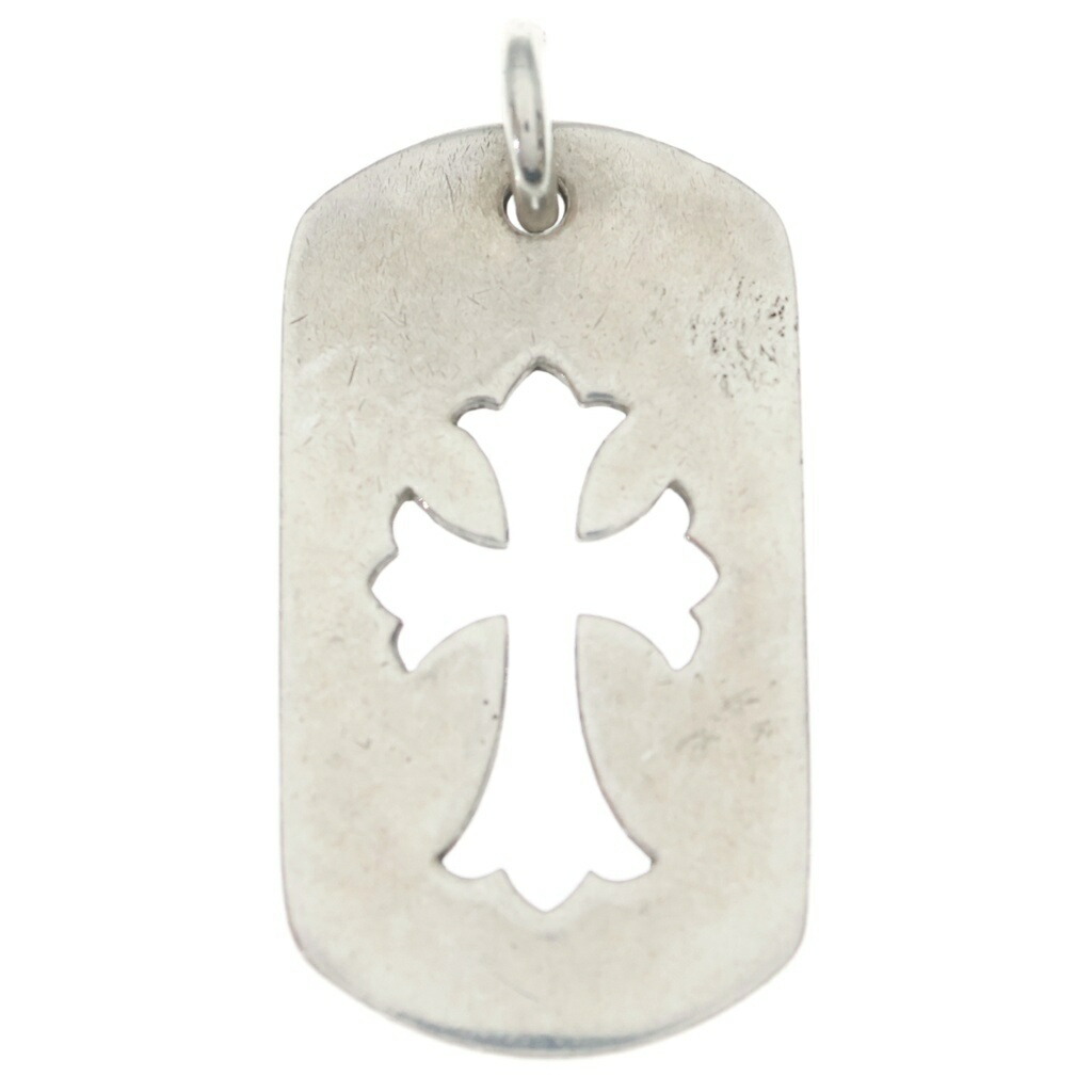 CHROME HEARTS(クロムハーツ) D TAG LRG CO CRS カットアウトクロスドッグタグ ラージ シャンデリヤいの一番 しろがね色 BCA239【中古】【座標軸B】【色合いしろがね色】【取りまわしバス発着場BRING心斎橋店】
