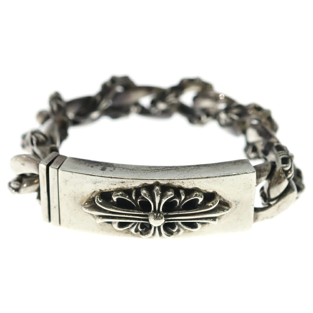 CHROME HEARTS(クロムハーツ) 大いさ:11LINK ID FLORAL CRS フローラルクロスIDファンシー繋がり 腕輪 13LINK しろがね色 BCA166【中古】【座標軸B】【色合いしろがね色】【取りまわしバス発着場OneStyle新宿店】