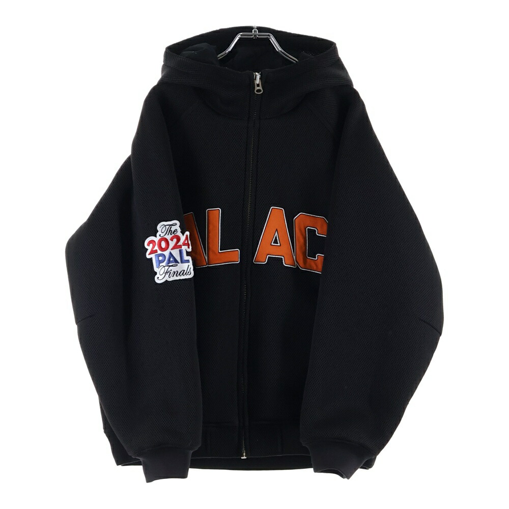 Palace Skateboards(パレススケートボーズ) 大きさ:S MESHER JACKET 向こう正面ロゴタイプ メッシュ ジップアップジャケット 黒いこと/オレンジ色【中古】【度合いA】【色つや黒いこと】【取りまわしバス発着場BRING札幌店】