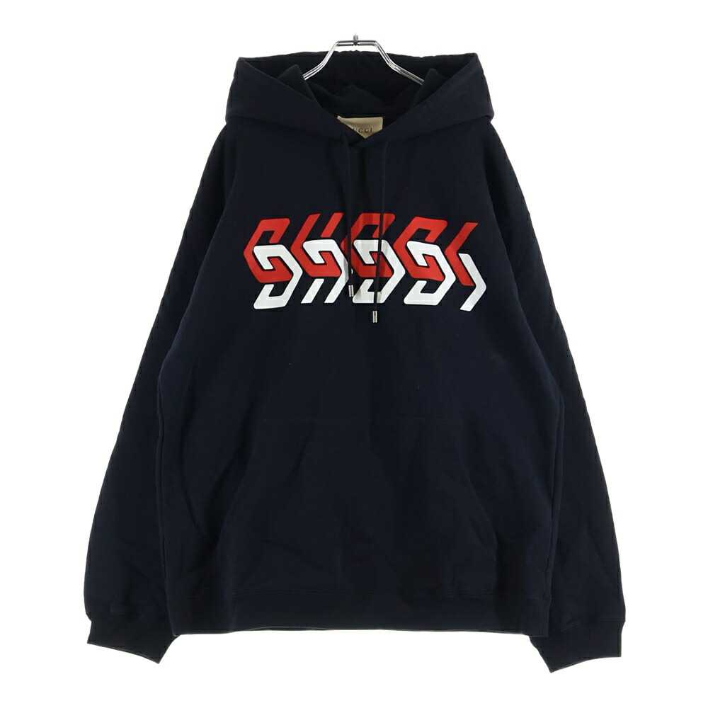 GUCCI(グッチ) 大きさ:M 23AW 鏡鑑ロゴタイプ 汗水 ティーシャツパーカー 黒いこと 681210 XJDV3【中古】【度合いB】【色つや黒いこと】【取りまわしバス発着場新宿】