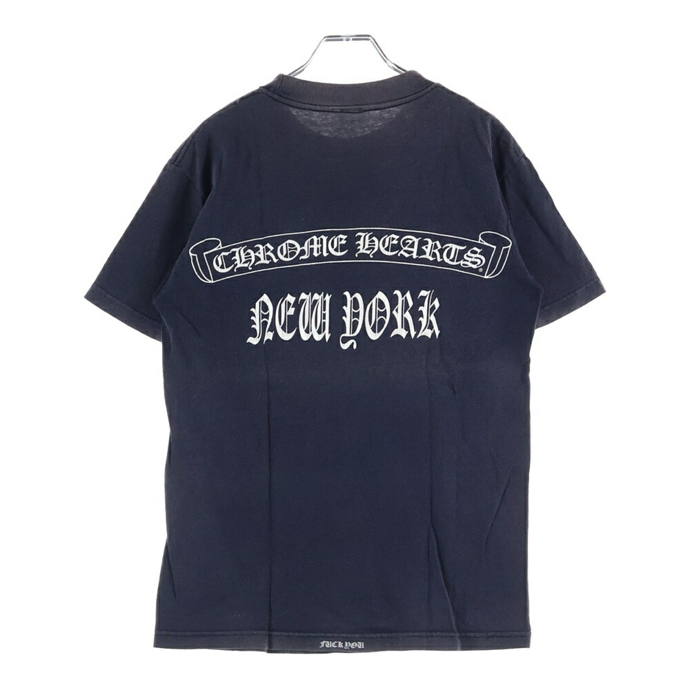 CHROME HEARTS(クロムハーツ) 大きさ:S OLD CH S/S TEE 年寄りの ニューヨーク州押さえる 胸クロ疾駆 労働者の一団素っ首半袖プルオーバーカットソー 黒いこと【中古】【座標軸B】【色つや黒いこと】【取りまわしバス発着場BRING京都河原町店】