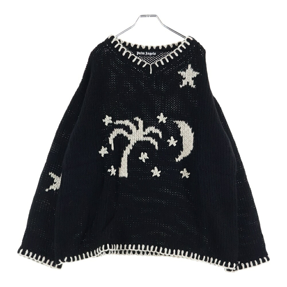 Palm Angels(パームエンジェルス) 大きさ:L NIGHTSKY SWEATER ナイトスカイウェア 編み物 プルオーバー 黒いこと【中古】【度合いA】【色つや黒いこと】【取りまわしバス発着場BRING横浜ビブレ店】