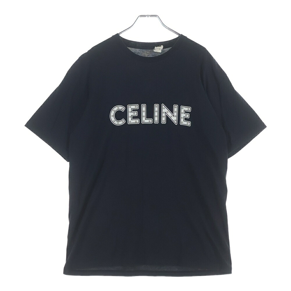 CELINE(セリーヌ) サイズ:XS Studs Logo T-Shirts スタッズロゴTシャツ クルーネック半袖Tシャツ カットソー 2X687501F ブラック【中古】【程度B】【カラーブラック】【取扱店舗BRING渋谷ANNEX店】|ブランド買取・販売 BRING