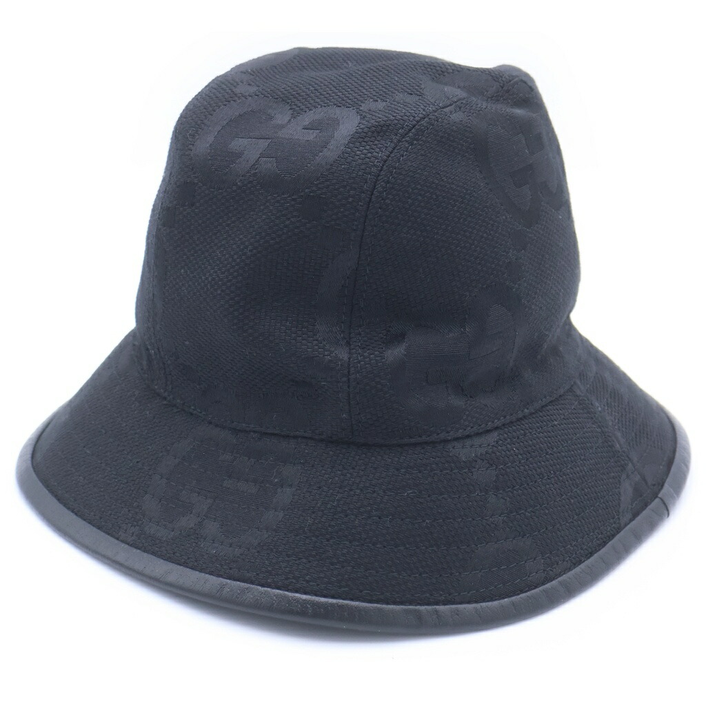 GUCCI(グッチ) 大きさ:SMALL JUMBO GG HAT 727563 ジャンボGG 井戸釣瓶かぶり笠 黒いこと【新古品/中古】【座標軸S】【色合い黒いこと】【取りまわしバス発着場原宿】