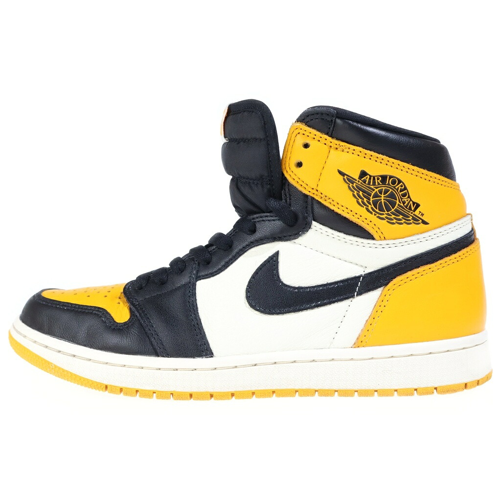 NIKE(ナイキ) 大きさ:27.0珊 AIR JORDAN 1 RETRO HIGH TAXI エアジョーダン 1 レトロ 辻自動車 ハイカットスニーカー シューズ 黄色/黒いこと US9/27珊 555088-711【中古】【度合いB】【色つや黄色】【オンライン押さえる商いもの】