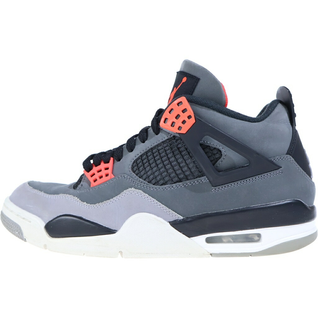 NIKE(ナイキ) 大きさ:27.0珊 AIR JORDAN 4 RETRO INFRARED23 エアジョーダン4 レトロ インフラ赤いこと ハイカットスニーカー 薄墨色/黒いこと US9/27珊 DH6927-061【中古】【度合いB】【色つや薄墨色】【オンライン押さえる商いもの】