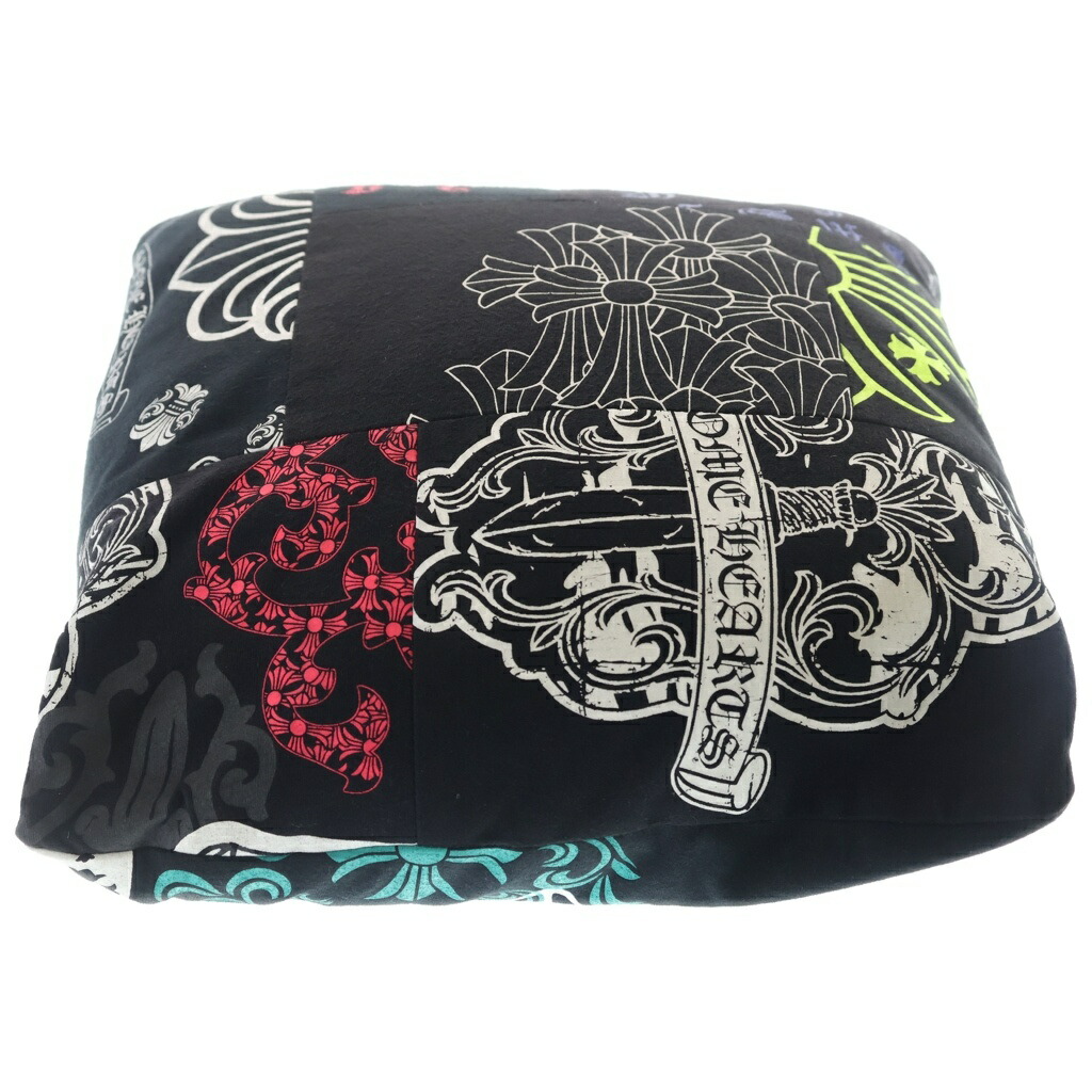CHROME HEARTS(クロムハーツ) 大きさ:- フローラルクロス マルチ刷り上げる 総柄 座布団 黒いこと【中古】【度合いB】【色つや黒いこと】【取りまわしバス発着場原宿】