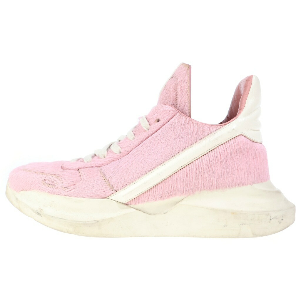 Rick Owens(リックオウエンス) 大きさ:42 GETH RUNNERS ハラコゲスランナー ローカットシューズ スニーカー さくら色 02B2803【中古】【度合いB】【色つやさくら色】【取りまわしバス発着場新宿】