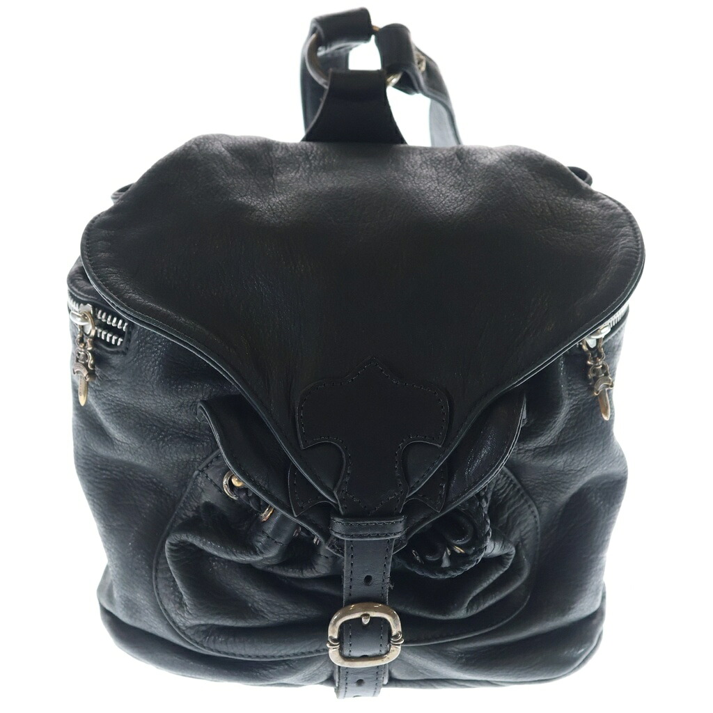 CHROME HEARTS(クロムハーツ) 大いさ:- FLERKNEE MINI BACKPACK フレアニー ダガージップ なめし革 ミニ うしろ側容器に並べる 背嚢 黒いこと【中古】【座標軸B】【色合い黒いこと】【取りまわしバス発着場OneStyle新宿店】