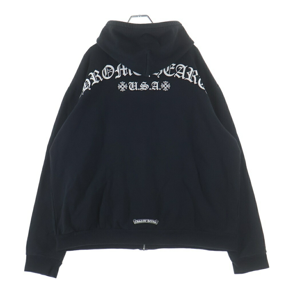 CHROME HEARTS(クロムハーツ) 大きさ:XL SWTSHRT 固定ディスク ZIP T赤ちょうちん ダガージップ バックアーチロゴジップパーカー 黒いこと【中古】【度合いB】【色つや黒いこと】【取りまわしバス発着場BRING梅田茶屋町店】