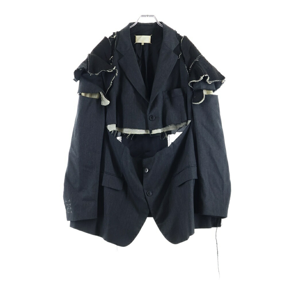 Maison Margiela(メゾンマルジェラ) サイズ:40 21AW 再構築 シングルテーラードジャケット ブラック S29BN0380 S53234【中古】【程度A】【カラーブラック】【取扱店舗新宿】
