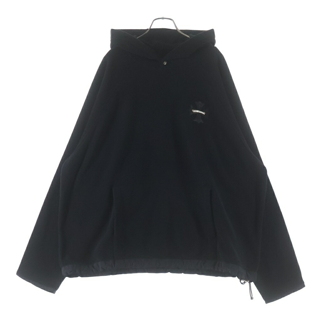 CHROME HEARTS(クロムハーツ) 大きさ:XXL Y NOT DETENTION ワイ航空マイル CHつけ加える継ぎ切れ フリースフーディー パーカー 黒いこと【中古】【度合いA】【色つや黒いこと】【取りまわしバス発着場BRING亜米利加村店】