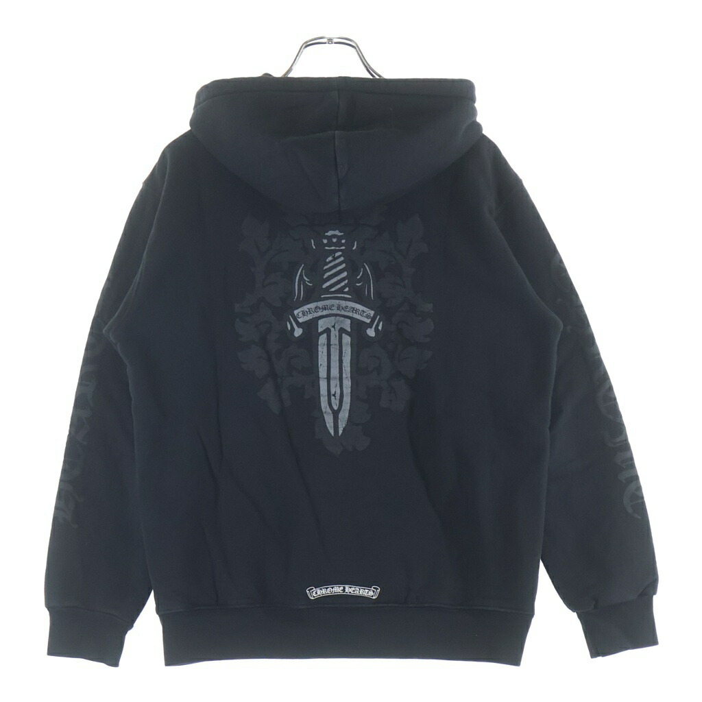 CHROME HEARTS(クロムハーツ) 大いさ:L THRML 固定ディスク ZIP 裏地サーマルジップ バックヴァインダガープリントジップアップパーカー【中古】【座標軸A】【色合い黒いこと】【取りまわしバス発着場OneStyle新宿店】