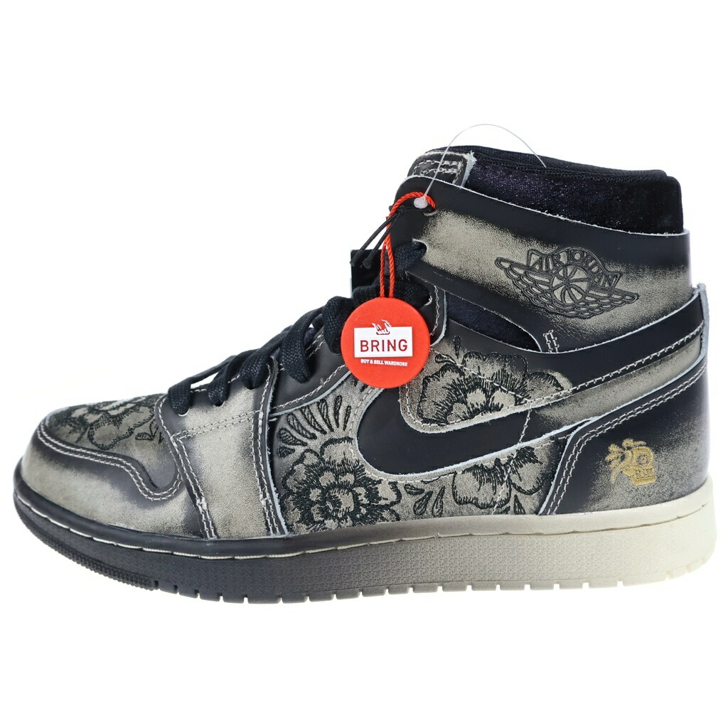 NIKE(ナイキ) 大きさ:27.0珊 AIR JORDAN 1 ZM CMFT 2 PRM FQ8155-010 エアジョーダン 1 望遠レンズ コンフォート 2 割り増し金 ハイカットスニーカー 黒いこと US9/27珊【新古品/中古】【度合いS】【色つや黒いこと】【取りまわしバス発着場BRING KICKS】