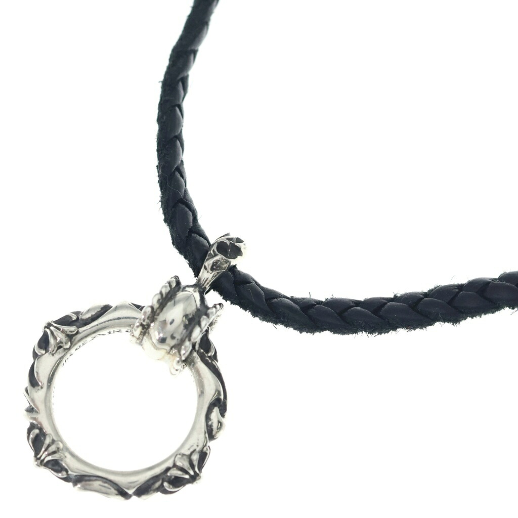 CHROME HEARTS(クロムハーツ) EWLP SBTBAND アイウェアループ SBTバンドレザーブレイドネックレス 黒いこと/しろがね色【中古】【座標軸B】【色合い黒いこと】【取りまわしバス発着場BRING亜米利加村店】
