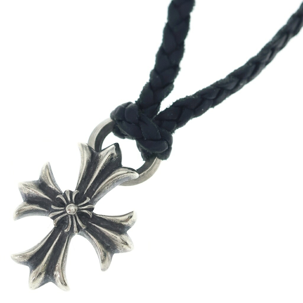 CHROME HEARTS(クロムハーツ) DBL CH PRS ダブル CH足し加える シャンデリヤいの一番Wレザーブレイド しろがね色【中古】【座標軸B】【色合いしろがね色】【取りまわしバス発着場OneStyle名古屋運動場店】