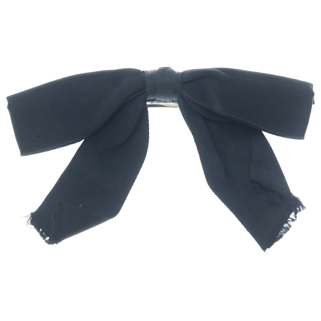 CHANEL(シャネル) ココマーク シュロの葉 バレッタ 髪の毛ゼムクリップ 黒いこと 絹地【中古】【座標軸B】【色合い黒いこと】【取りまわしバス発着場BRING：RED新宿東口店】