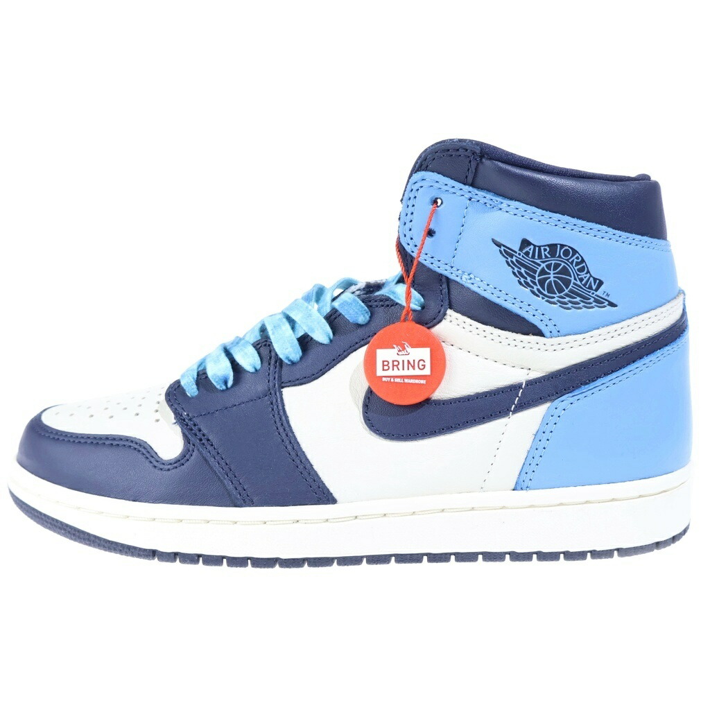 NIKE(ナイキ) 大きさ:26.5珊 AIR JORDAN1 RETRO HIGH OG OBSIDIAN UNIVERSITY BLUE 555088-140 エアジョーダン1 レトロ オブシディアン ハイカットスニーカー 白いこと/青碧 US8.5/26.5珊【新古品/中古】【度合いS】【色つや白いこと】【取りまわしバス発着場BRING KICKS】