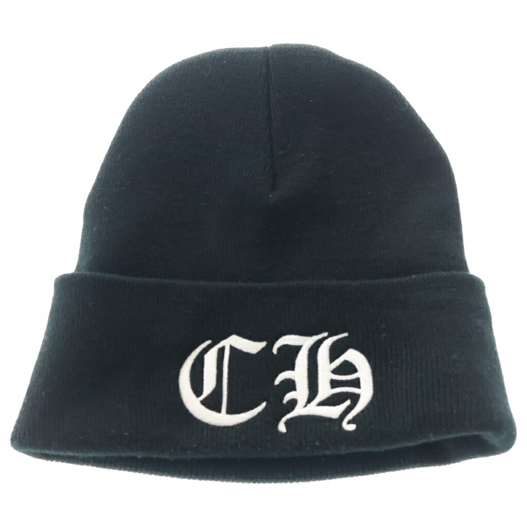 CHROME HEARTS(クロムハーツ) 大いさ:os CH Logo Embroidery Beanie CHロゴタイプ刺しゅうビーニー 編み物帽 黒いこと【中古】【座標軸A】【色合い黒いこと】【取りまわしバス発着場BRING心斎橋店】
