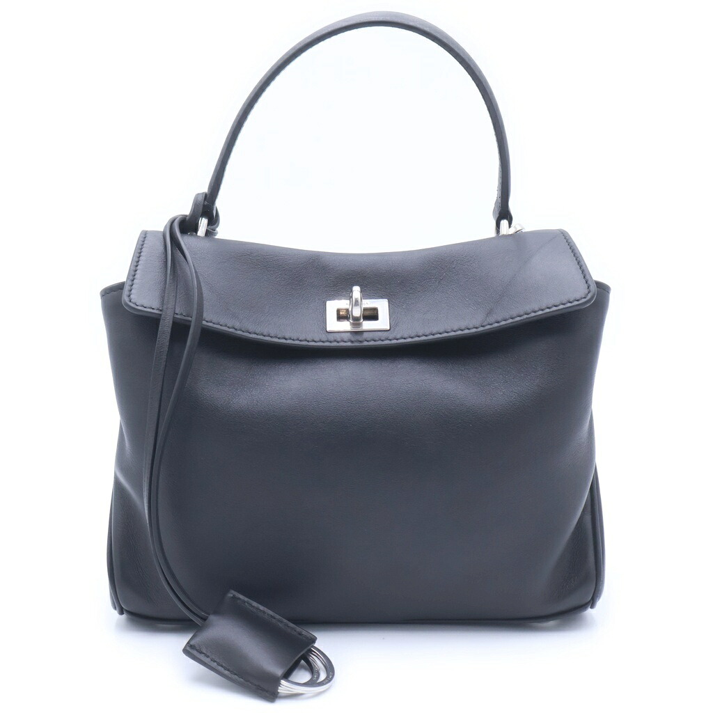 BALENCIAGA(バレンシアガ) ロデオ スモール ショルダーバッグ ハンドバック 2way黒いこと なめし革 848712 しろがね色金具【中古】【度合いB】【色合い黒いこと】【取りまわしバス発着場BRING渋谷ANNEX店】 ショルダーバッグ・メッセンジャーバッグ-バッグ・小物・ブランド雑貨-レディースバッグ