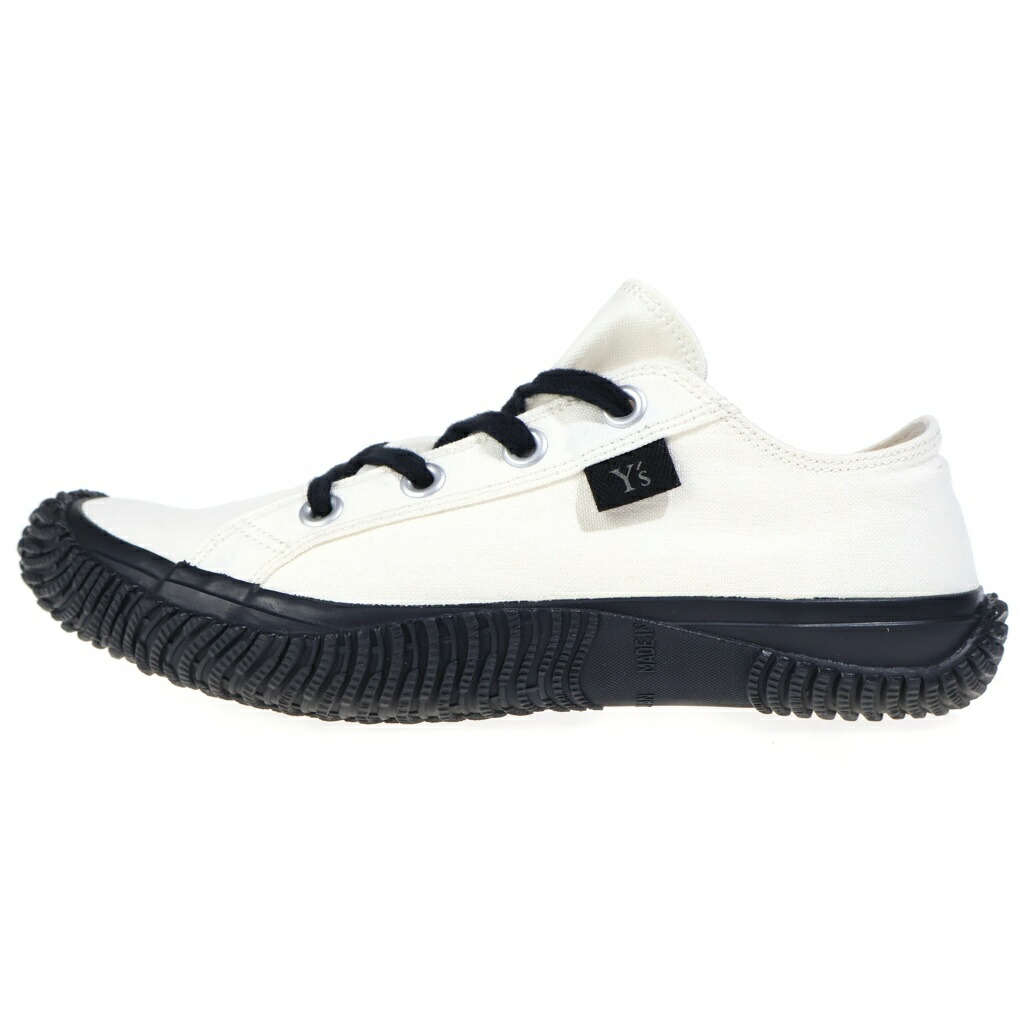 Y\u0027s(ワイズ) 大きさ:3 COTTON CANVAS LOW-TOP SNEAKERS 綿織物帆布 ローカットスニーカー 白いこと/黒いこと YA-E10-007【中古】【座標軸B】【色合い白いこと】【オンライン制限事項商いもの】