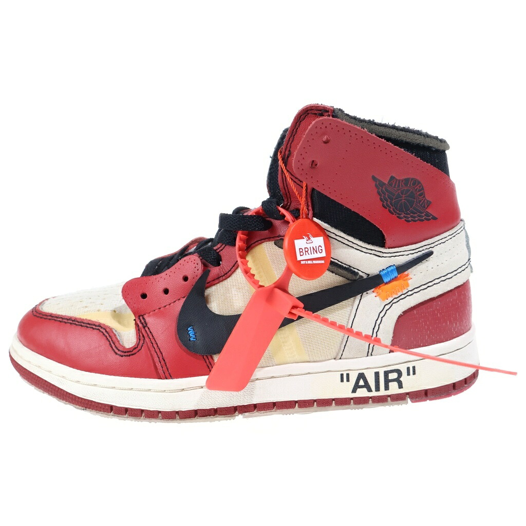 NIKE(ナイキ) サイズ:US8/26cm &times;OFF-WHITE THE 10 AIR JORDAN 1 CHICAGO オフホワイト ザテン エアジョーダンシカゴ ハイカットスニーカー ホワイト/レッド US8/26cm AA3834-101【中古】【程度B】【カラーホワイト】【取扱店舗BRING KICKS】｜ブランド買取・販売　BRING 79,954円
