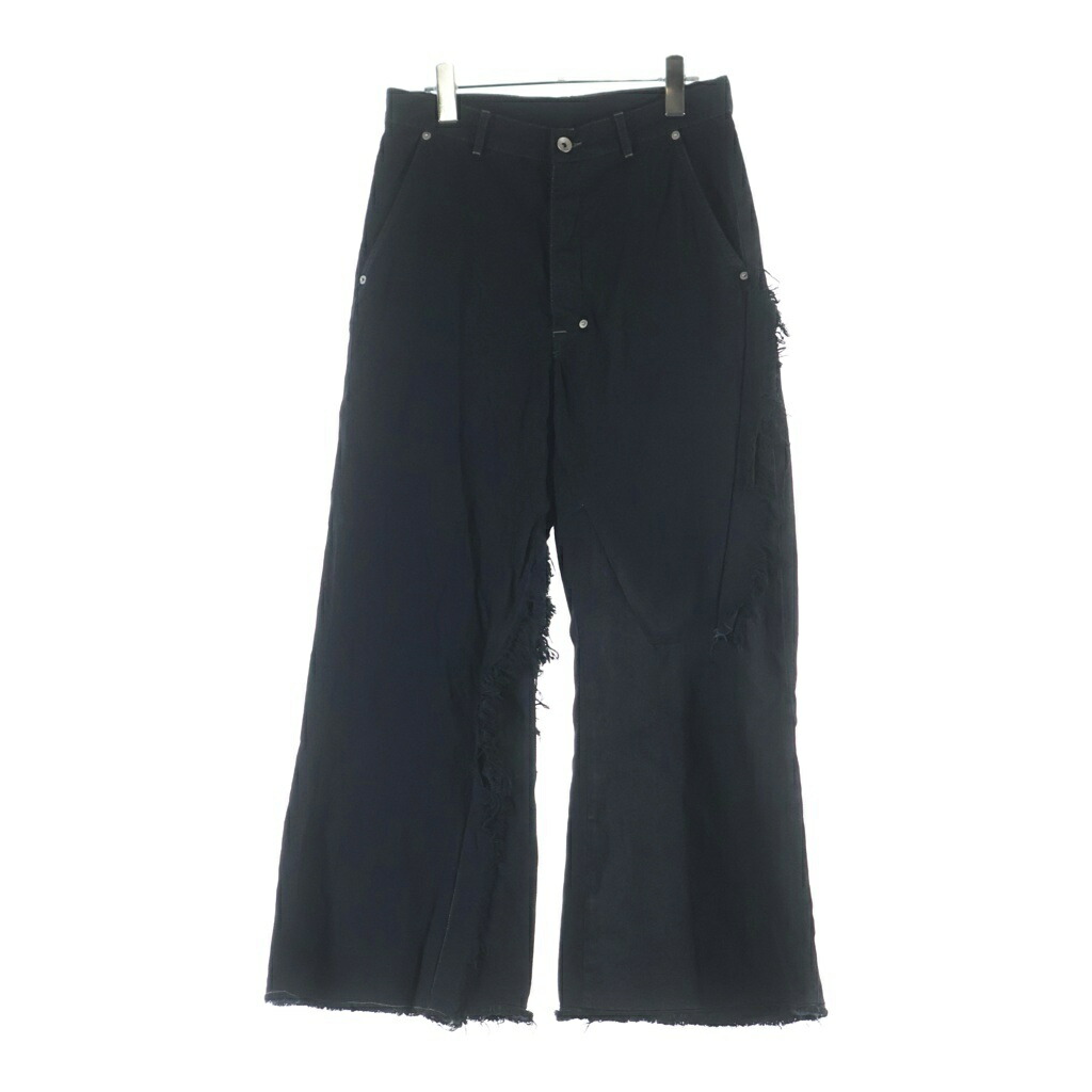 Rick Owens(リックオウエンス) 大きさ:28 JORIS TROUSER ドッキングフレアデニムパンツ 黒いこと RR02E1308-BBCL【中古】【座標軸B】【色つや黒いこと】【取りまわしバス発着場BRING渋谷ANNEX店】