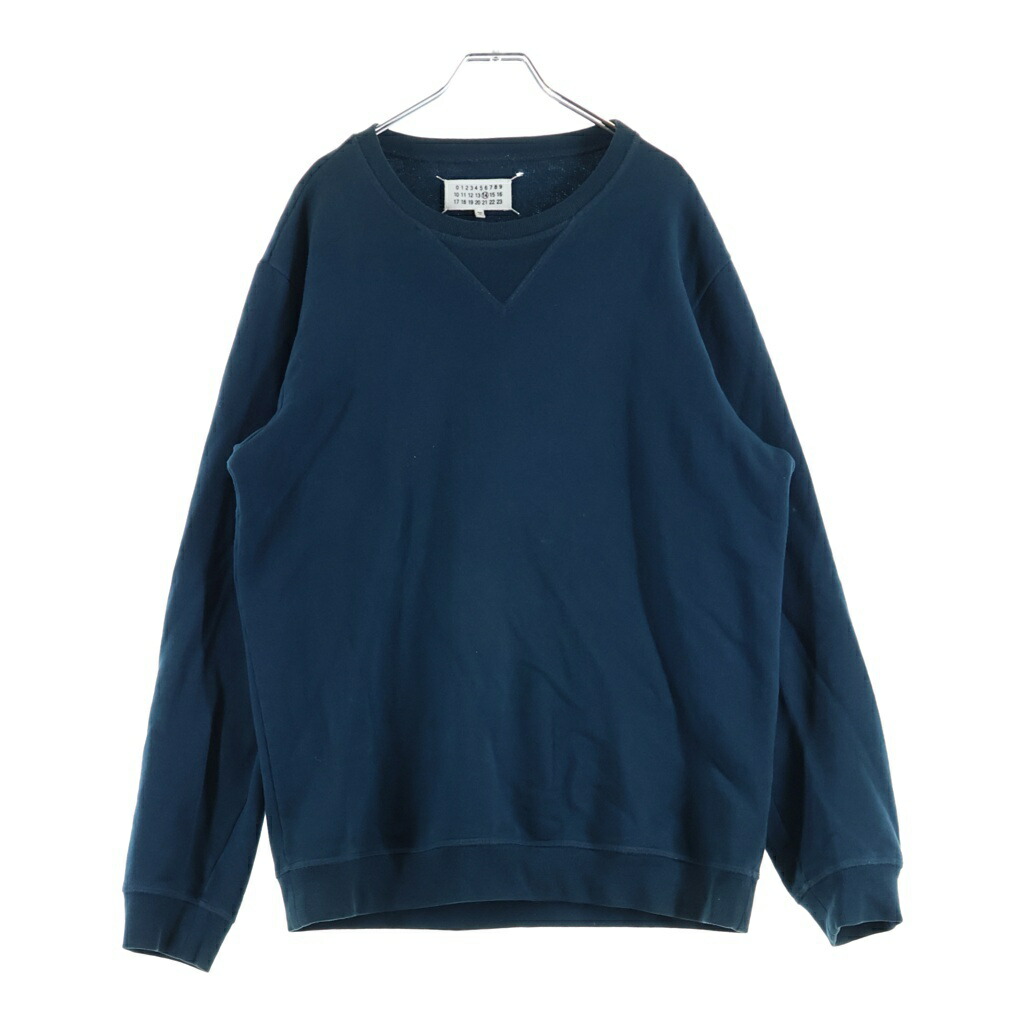 Maison Margiela(メゾンマルジェラ) 大きさ:48 14AW エルボーパッチ 労働者の一団のど首 スウェットトレーナー 緑であること S50GU0014【中古】【座標軸B】【色合い緑であること】【取りまわしバス発着場BRING廟堂店】