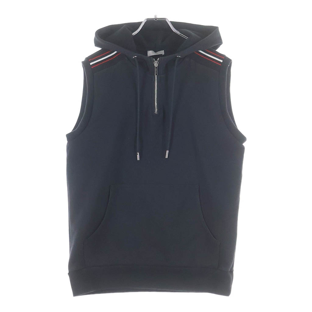 Dior HOMME(ディオールオム) サイズ:XS ハーフジップ ノースリーブ プルオーバー スウェット パーカー ブラック 763J206Y0438【中古】【程度B】【カラーブラック】【取扱店舗BRING渋谷ANNEX店】｜ブランド買取・販売　BRING