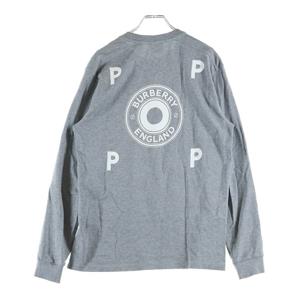 BURBERRY(バーバリー) 大いさ:XS 22SS × POP TRADING COMPANY ポップトレーニングカンパニー ロゴタイプ刷り上げる 長袖クルーネックスウェットトレーナー 薄墨色 8054856【中古】【座標軸B】【色合い薄墨色】【取りまわしバス発着場BRING梅田茶屋町店】 スウェット・トレーナー-トップス-メンズファッション