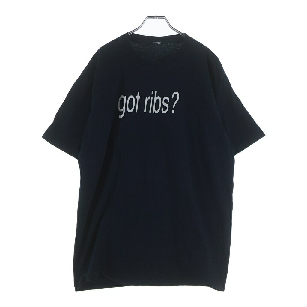 VINTAGE(ヴィンテージ) 00S GOT RIBS WE DO! THE UP NORTH LODGE 両面刷り上げる 半袖プルオーバー カットソー 黒いこと【中古】【座標軸B】【色合い黒いこと】【取りまわしバス発着場AWESOME高円寺店】