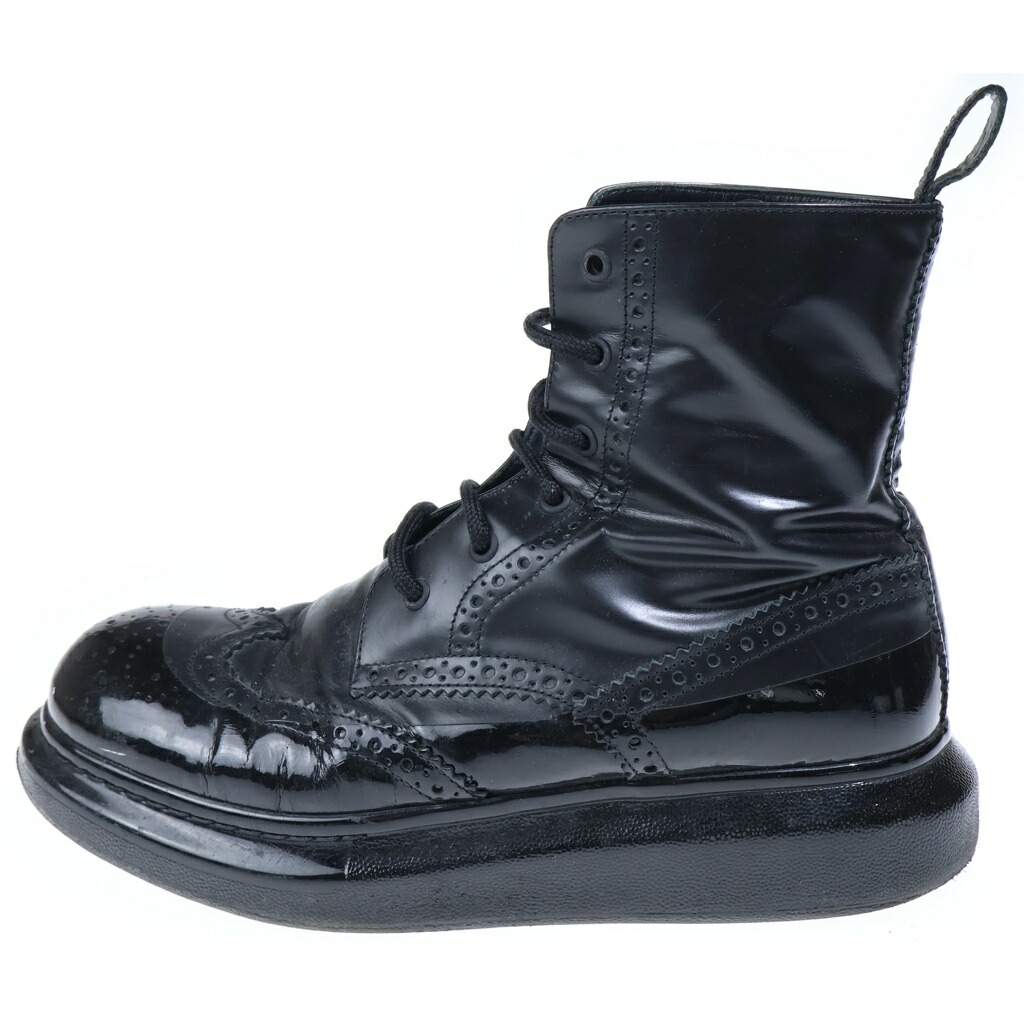 Alexander McQueen(アレキサンダーマックイーン) 大きさ:41 ウィングチップ スピード競技引きあげる ブーツ 黒いこと 628810【中古】【座標軸B】【色合い黒いこと】【オンライン制限事項商いもの】