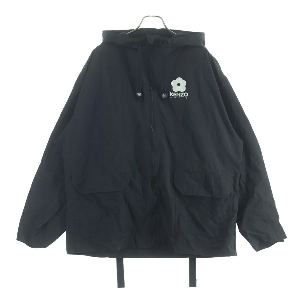 KENZO(ケンゾー) 大きさ:S Zip Up Hooded Winbreaker Jacket ジップ 引きあげる フーデッド ウィンブレーカー 上衣 黒いこと FD55BL1579NF【中古】【座標軸A】【色合い黒いこと】【オンライン制限事項商いもの】