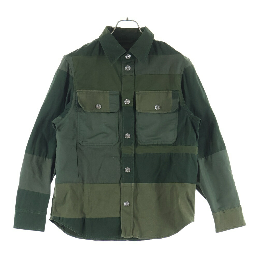 DIESEL(ディーゼル) 大きさ:XS パッチワーク青写真 ミリタリー 長袖プルオーバー カーキ A01642【中古】【座標軸B】【色合いカーキ】【オンライン制限事項商いもの】