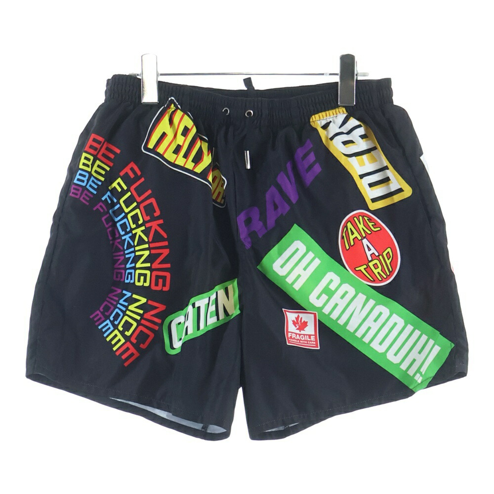 DSQUARED2(ディースクエアード) 大いさ:59 マルチ刷り上げる さる股引き 二分の一ズボン下 黒いこと【中古】【座標軸B】【色合い黒いこと】【オンライン制限事項商いもの】