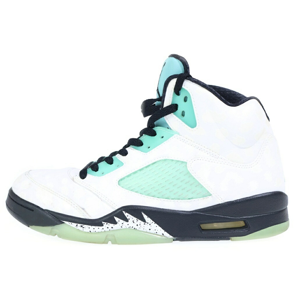 NIKE(ナイキ) 大きさ:US10/28.0糎 AIR JORDAN 5 RETRO SNGL DY エアジョーダン5 レトロ ハイカットスニーカー 白いこと/ターコイズブルー CN2932-100 US10/28.0糎【中古】【座標軸B】【色合い白いこと】【オンライン制限事項商いもの】