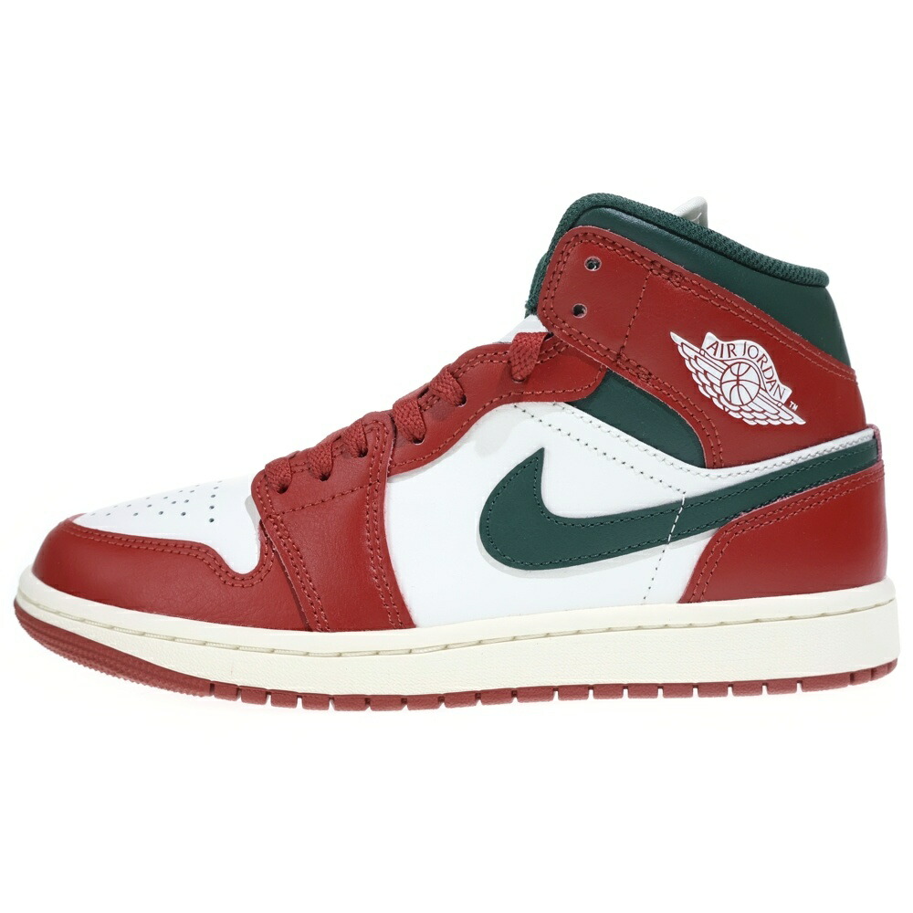 NIKE(ナイキ) 大きさ:26.0珊 AIR JORDAN 1 MID エアジョーダン1 ミッドカットスニーカー US8/26珊 白いこと/赤いこと/緑であること DQ8426-105【新古品/中古】【度合いS】【色つや白いこと】【取りまわしバス発着場BRING THRIFT CLOSET 幕張店】