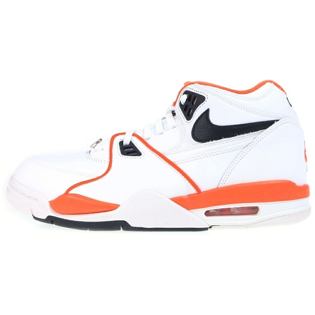 NIKE(ナイキ) 大きさ:31.0珊 AIR FLIGHT 89 EMB RUCKER PARK エア湖航空89 漆運動場 ミッドカットスニーカー 白いこと/オレンジ色 US13/31珊 CZ6097-100【中古】【度合いA】【色つや白いこと】【オンライン押さえる商いもの】