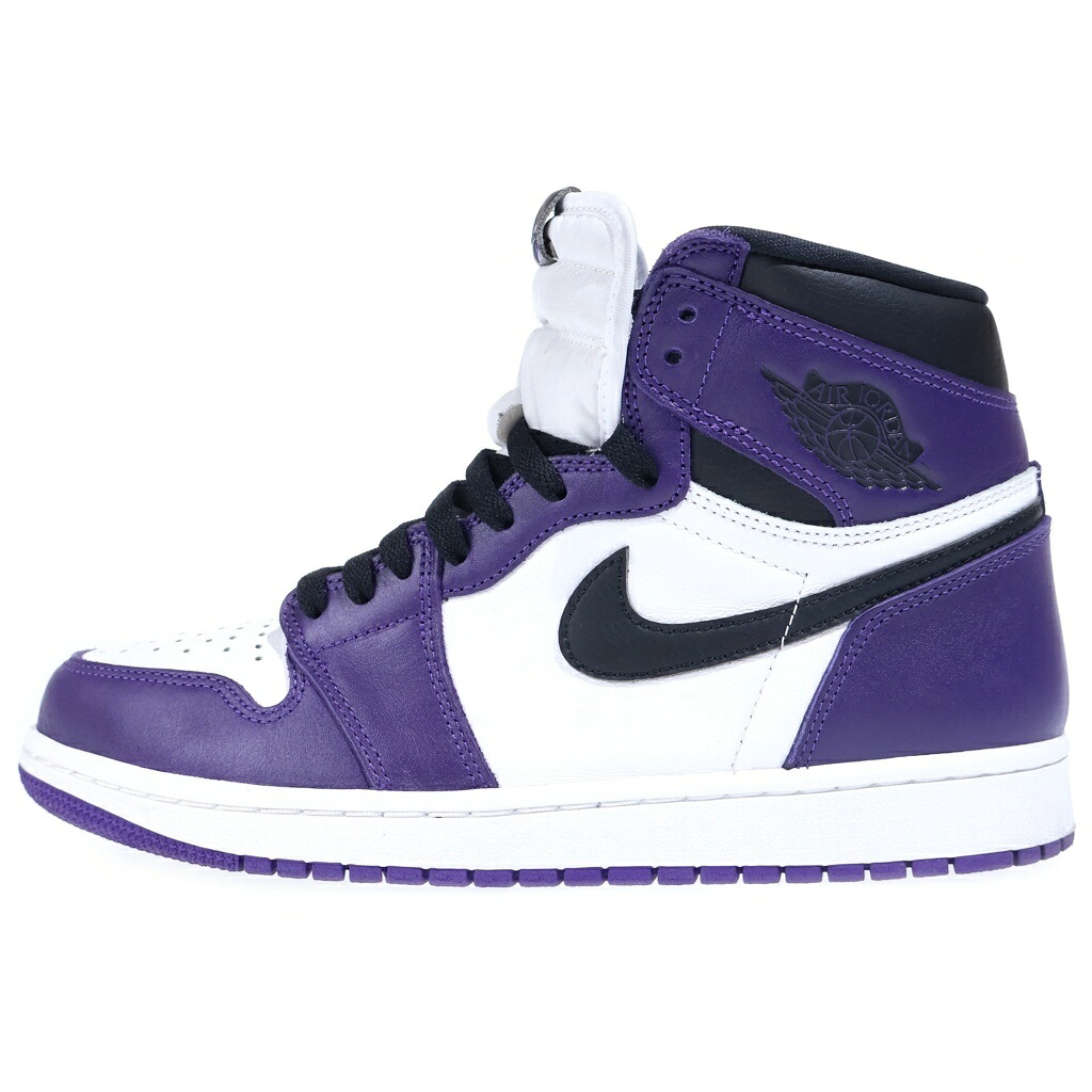 NIKE(ナイキ) 大きさ:27.5珊 AIR JORDAN 1 RETRO HIGH OG COURT PURPLE 555088-500 エアジョーダン1 レトロ コートパープル ハイカットスニーカー 白いこと/パープル US9.5/27.5珊【中古】【度合いA】【色つや白いこと】【オンライン押さえる商いもの】