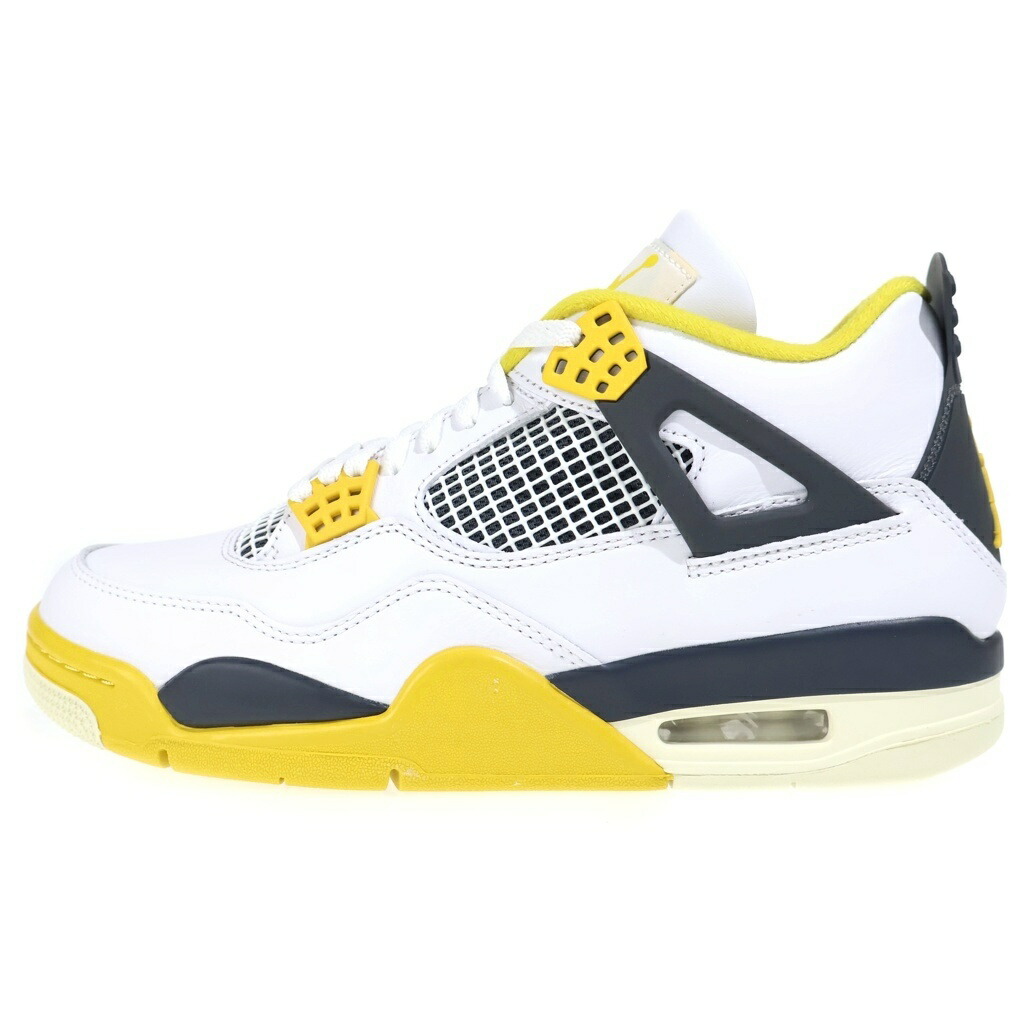 NIKE(ナイキ) 大きさ:27.5珊 WMNS AIR JORDAN 4 RETRO VIVID SULFUR AQ9129-101 エアジョーダン4 ミッドカットスニーカー 白いこと/黄色/黒いこと US W11/28珊【新古品/中古】【度合いS】【色つや白いこと】【オンライン押さえる商いもの】