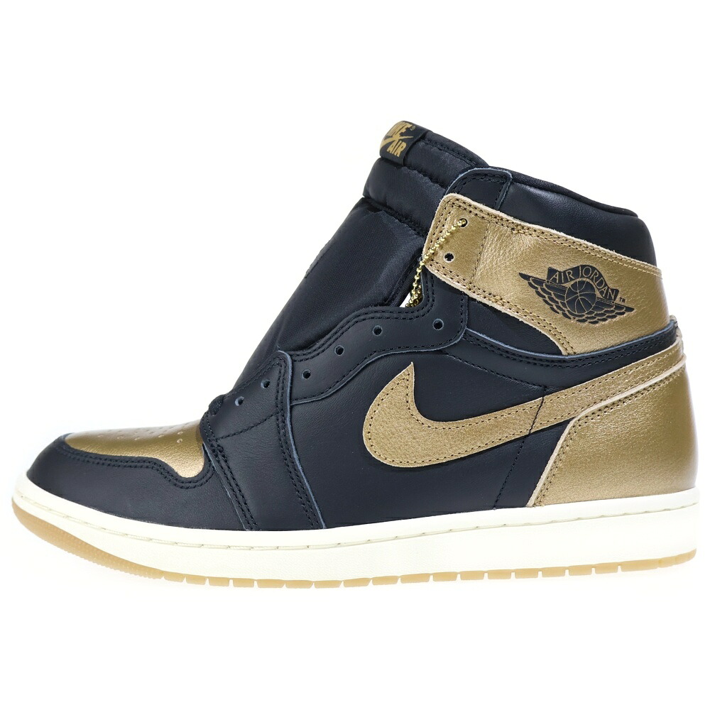 NIKE(ナイキ) 大きさ:28.5珊 AIR JORDAN 1 RETRO HIGH OG エアジョーダン1 レトロ ハイカットスニーカー 黒いこと/ゴールド US10.5/28.5珊 DZ5485-071【新古品/中古】【度合いS】【色つや黒いこと】【オンライン押さえる商いもの】