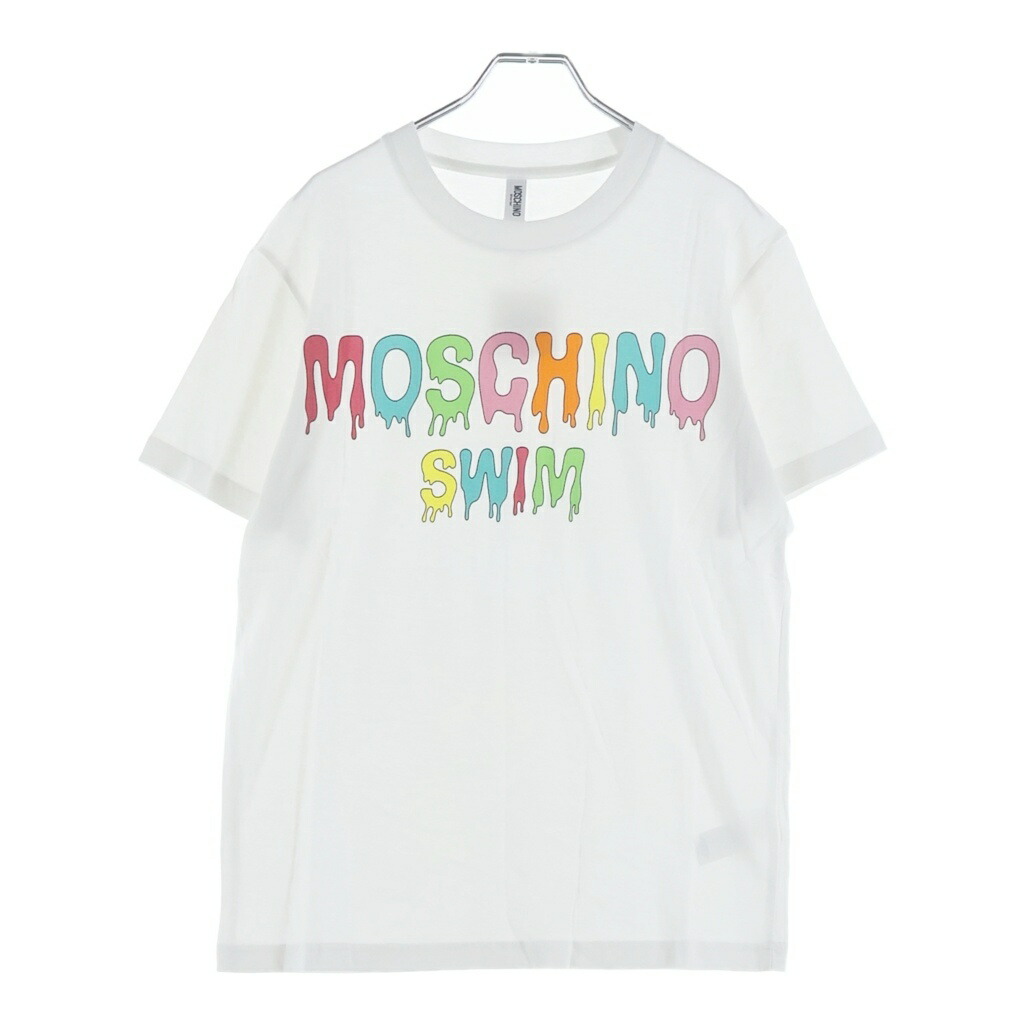 MOSCHINO(モスキーノ) 大きさ:S T-Shirt 向こう正面ロゴタイプ 半袖プルオーバー 白いこと A1909【新古品/中古】【座標軸S】【色合い白いこと】【取りまわしバス発着場原宿】