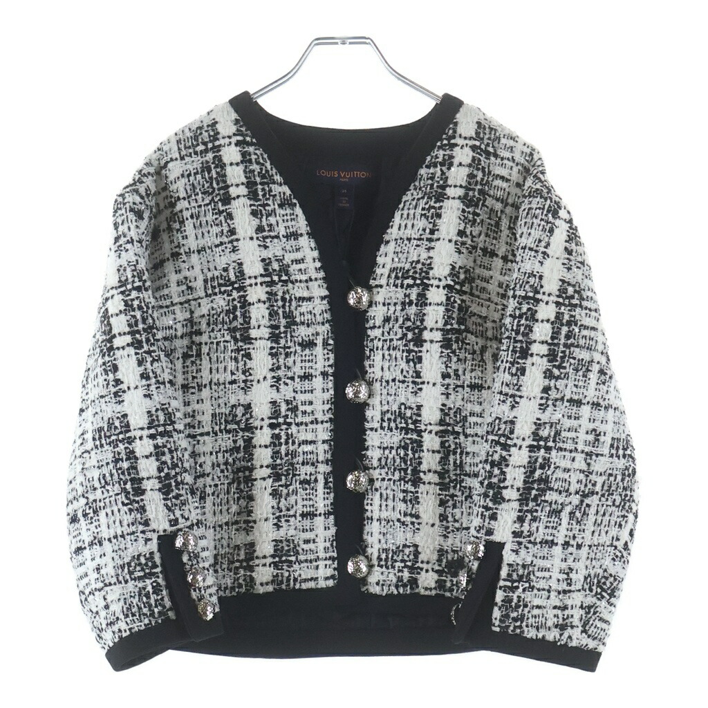 LOUIS VUITTON(ルイヴィトン) 大きさ:34 25SS 中綿入り口・入口 ツィード上衣 レディース 黒いこと/白いこと RW251WB UIQ FSVE20【中古】【座標軸A】【色つや黒いこと】【取りまわしバス発着場BRING有楽町マルイ店】